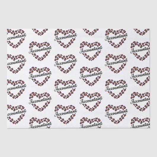 Papier Mousseline Accountant Leopard Heart Frame White (Recto)