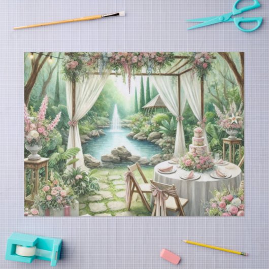 Papier Mousseline Accueil Mariage extérieur Élégant Découpage (Artisanat)