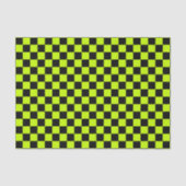 Papier Mousseline Acid green black checkerboard pattern (Recto)