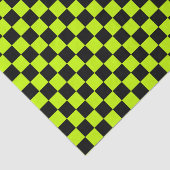 Papier Mousseline Acid green black checkerboard pattern (Détail)