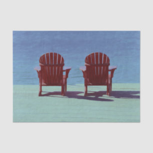 Papier Mousseline Adirondack Chaises De Plage Turquoise Bleu Rustiqu