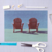 Papier Mousseline Adirondack Chaises De Plage Turquoise Bleu Rustiqu (Artisanat)