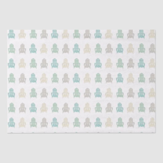 Papier Mousseline Adirondack côtier Chaises Lake House Beach House (Recto)