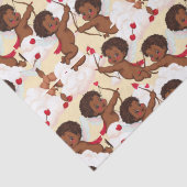 Papier Mousseline Adorable Afro-Américain Cherub avec les Coeurs (Détail)