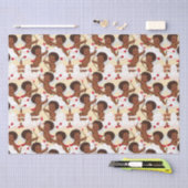 Papier Mousseline Adorable Afro-Américain Cherub avec les Coeurs (Artisanat)
