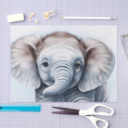 Papier Mousseline Adorable bébé éléphant (Artisanat)
