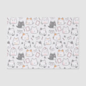 Papier Mousseline Adorable Chat Motif sans couture (Recto)