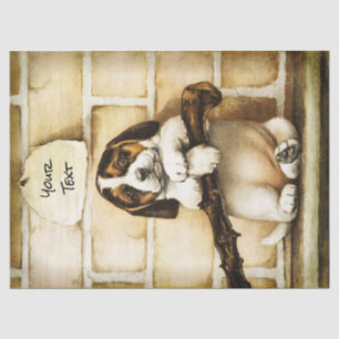 Papier Mousseline Adorable Chien Chien Chien Art Découpage Tissu Pap