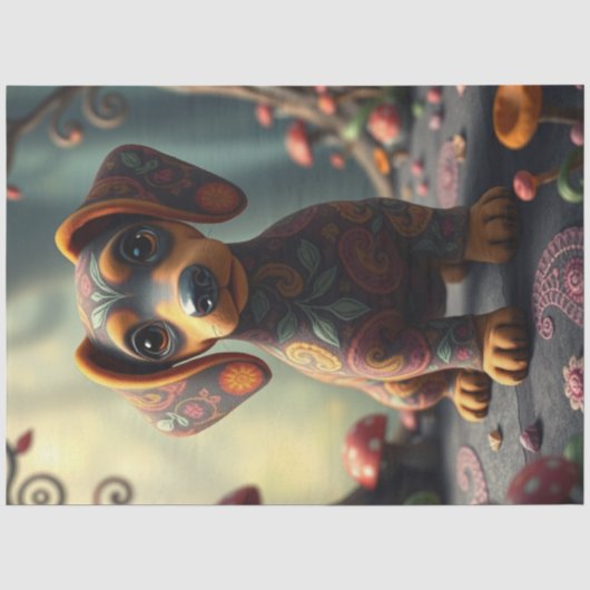 Papier Mousseline adorable Chiot coloré (Recto)