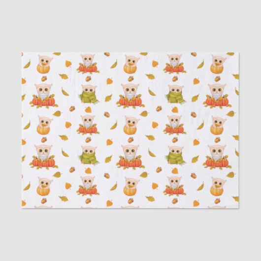 Papier Mousseline Adorable Chouettes (Recto)