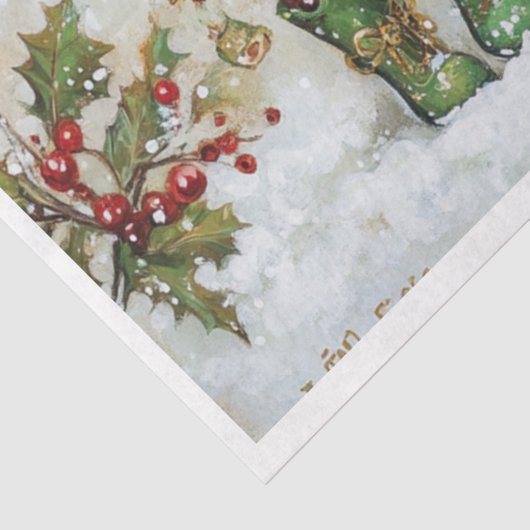 Papier Mousseline Adorable elfes de Noël (Détail)