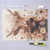 Papier Mousseline Adorable Vache de haute terre avec maman Découpage (Artisanat)