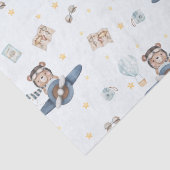 Papier Mousseline Adventure Aviation Bear Blue Plane Decoupage (Détail)