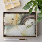 Papier Mousseline "Adventure Await : Cartes & Travel" (Cadeau)