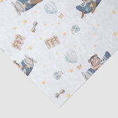 Papier Mousseline Adventure Cute Aviation Bear Blue Plane Decoupage (Détail)