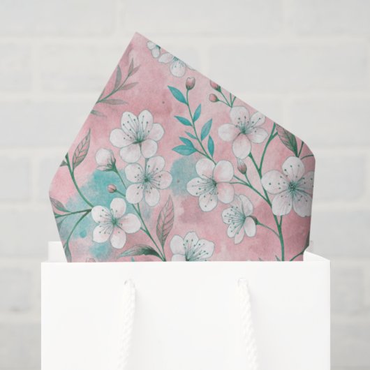 Papier Mousseline Aesthetic cherry blossoms (Sac cadeau)