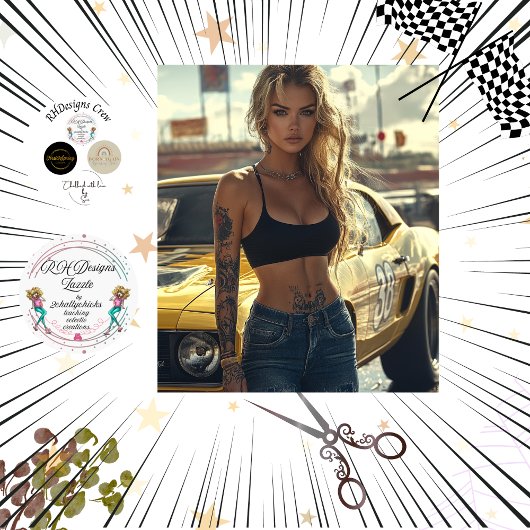 Papier Mousseline Affiche de découpage de Blonde Chic & Her Muscle C