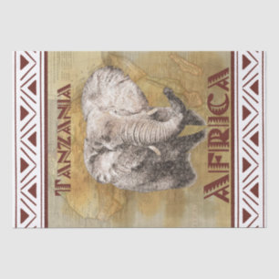 Papier Mousseline Affiche de voyage Elephant Africa