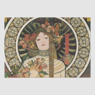 Papier Mousseline Affiche vintage Alfonse Mucha Trappistine Nouveau