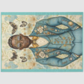 Papier Mousseline Africain Américain Steampunk Homme bleu P8 Découpa (Recto)