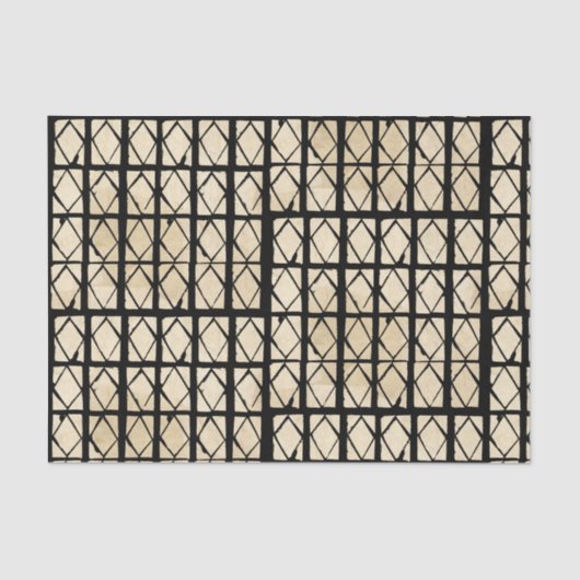 Papier Mousseline African Inspired Diamond Pattern Tissue Paper (Recto)