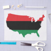 Papier Mousseline Afro-Américain _ Couleurs rouge, noir et vert (Artisanat)