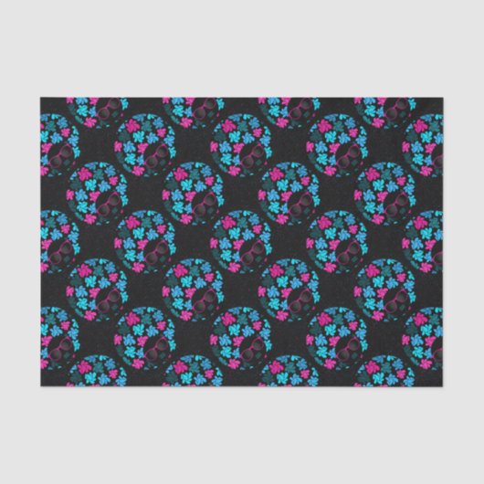 Papier Mousseline Afro Diva Turquoise & Rose Chaud (Recto)