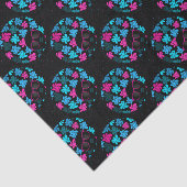Papier Mousseline Afro Diva Turquoise & Rose Chaud (Détail)