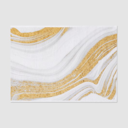Papier Mousseline Agate blanc et or (Recto)