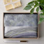 Papier Mousseline Agate bleue et noire (Cadeau)
