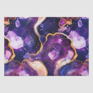 Papier Mousseline Agate Céleste Motif Minéral Abstrait Cosmique