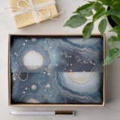 Papier Mousseline Agate Céleste | Pierre Planétaire Abstraite (Cadeau)
