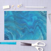 Papier Mousseline Agate de marbre bleu et Turquoise Résumé (Artisanat)
