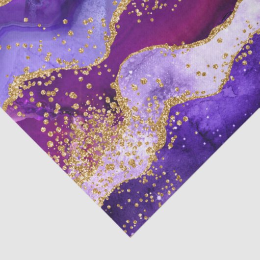 Papier Mousseline Agate de Parties scintillant de Peacock violet et (Détail)