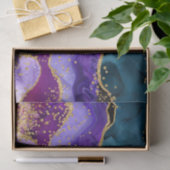 Papier Mousseline Agate de Parties scintillant de Peacock violet et  (Cadeau)