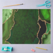 Papier Mousseline Agate de Parties scintillant Green et Gold Faux (Artisanat)