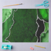 Papier Mousseline Agate de Parties scintillant verte et argentée (Artisanat)