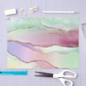 Papier Mousseline Agate de pastèque | Neo Mint Green et Cassis Pink (Artisanat)