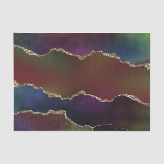 Papier Mousseline Agate foncé intense | Moody Rainbow Jewel Tone (Recto)