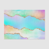Papier Mousseline Agate Holo | Faux Iridescente Pastel Ombre Marble (Recto)