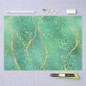 Papier Mousseline Agate Léopard Vert | Jungle Abstrait Glamour (Artisanat)