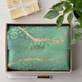 Papier Mousseline Agate Léopard Vert | Jungle Abstrait Glamour (Cadeau)