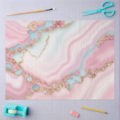 Papier Mousseline Agate Marble Moderne Blue Rose Gold Collection (Artisanat)