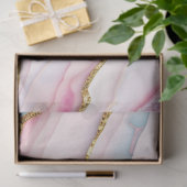 Papier Mousseline Agate Marble tendance Blue Pink Gold Collection (Cadeau)