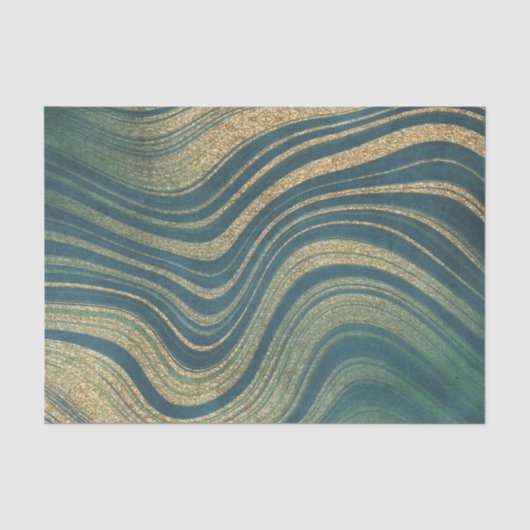 Papier Mousseline Agate/marbre vert et or (Recto)