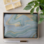 Papier Mousseline Agate/marbre vert et or 2 (Cadeau)