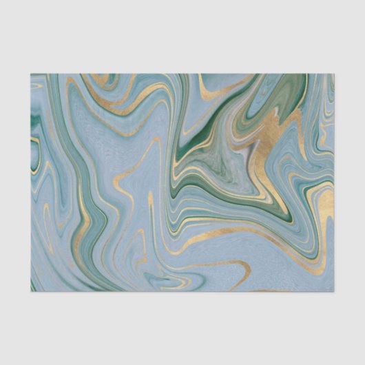 Papier Mousseline Agate/marbre vert et or 2 (Recto)
