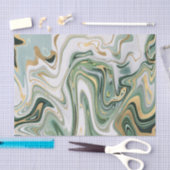 Papier Mousseline Agate/marbre vert et or 3 (Artisanat)