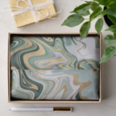 Papier Mousseline Agate/marbre vert et or 3 (Cadeau)