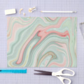 Papier Mousseline Agate/marbre vert et rose (Artisanat)
